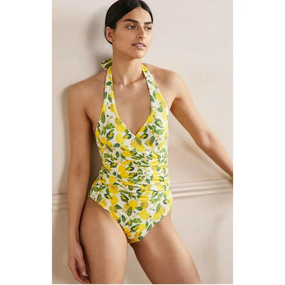 Boden Set Of 2 US 20-22 Long Swimsuits - Lemons & Pineapples Excellent Condition - Picture 2 of 16
